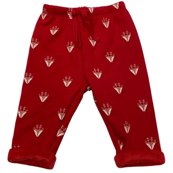 GAP Other - NWT GAP Baby Pants Cozy Christmas Reindeer Pants Sz 6-12M Red